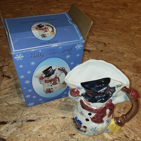 BNIOB WESTWOOD Billy Blizzard Christmas Snowman Pitcher Jug - Picture 2 of 3